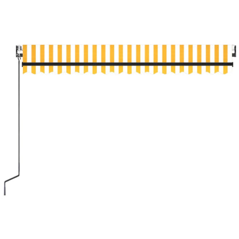 Automatische Markise mit LED & Windsensor 450x300 cm Gelb/Weiß