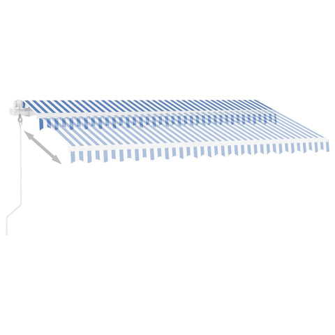 Automatische Markise mit LED Windsensor 450x300cm Blau und Weiß