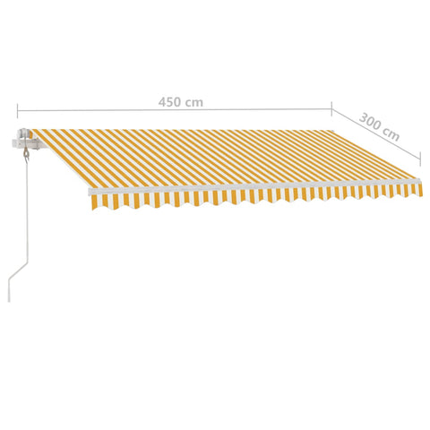 Automatische Markise mit LED & Windsensor 450x300 cm Gelb/Weiß