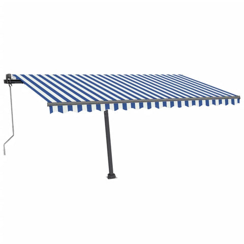 Automatische Markise mit LED Windsensor 450x300cm Blau und Weiß