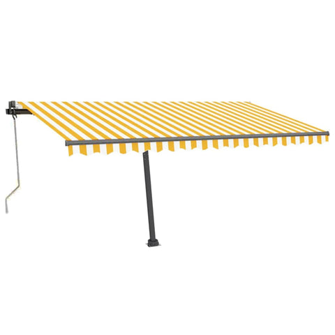 Automatische Markise mit LED & Windsensor 450x300 cm Gelb/Weiß