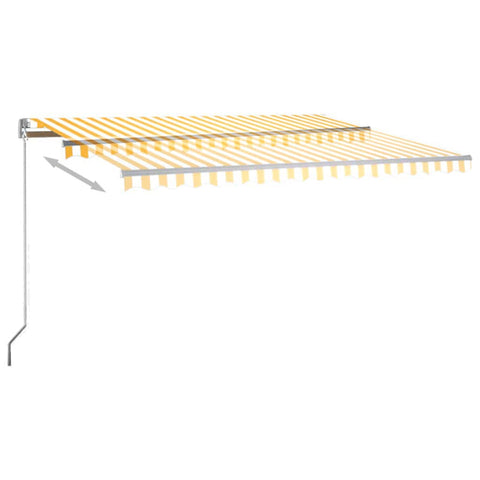 Automatische Markise mit LED & Windsensor 450x300 cm Gelb/Weiß