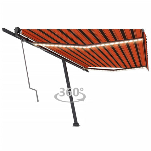 Automatische Markise mit LED Windsensor 500x300 cm Orange/Braun