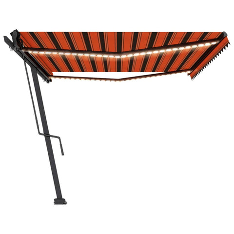 Automatische Markise mit LED Windsensor 500x300 cm Orange/Braun