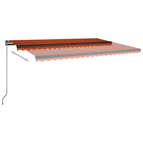 Automatische Markise mit LED Windsensor 500x300 cm Orange/Braun