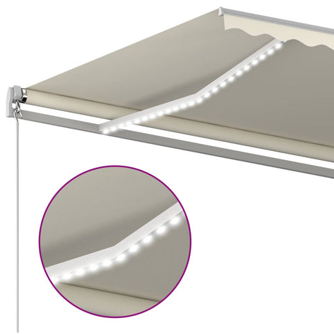 Automatische Markise mit LED & Windsensor 4,5x3 m Cremeweiß