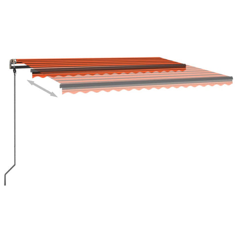 Automatische Markise mit LED & Windsensor 4x3 m Orange Braun