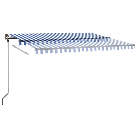 Automatische Markise mit LED & Windsensor 4,5x3 m Blau & Weiß