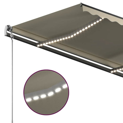 Automatische Markise mit LED & Windsensor 4,5x3 m Cremeweiß