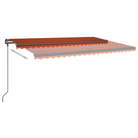 Automatische Markise mit LED & Windsensor 5x3 m Orange Braun