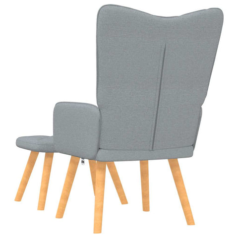 vidaXL Relaxsessel mit Hocker Hellgrau Stoff