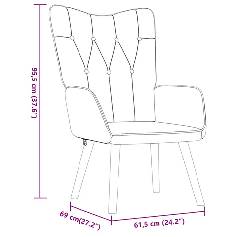 Relaxsessel mit Hocker Dunkelgrau Stoff