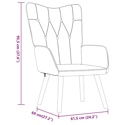 vidaXL Relaxsessel mit Hocker Creme Stoff