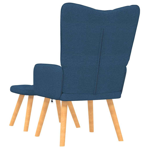 vidaXL Relaxsessel mit Hocker Blau Stoff