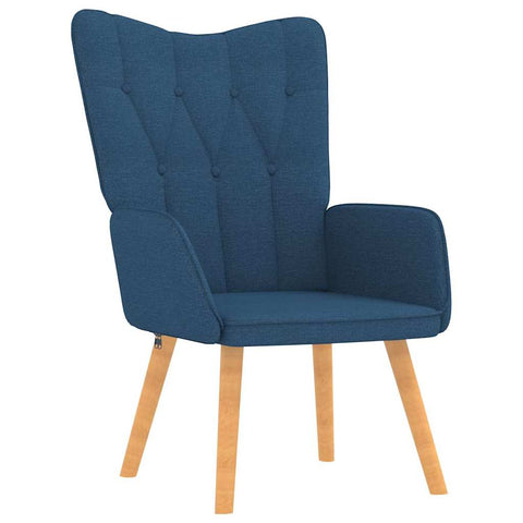 vidaXL Relaxsessel mit Hocker Blau Stoff