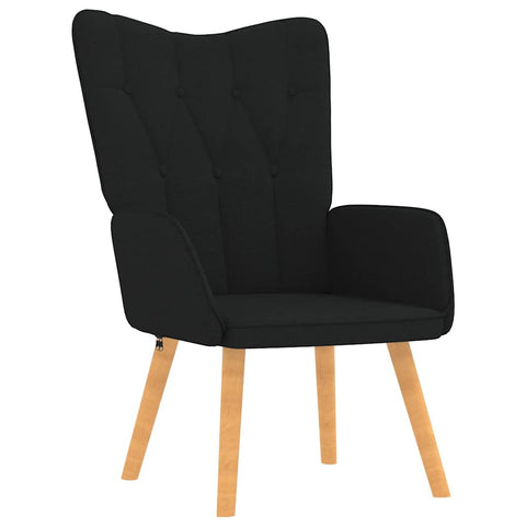 Relaxsessel mit Hocker Schwarz Stoff