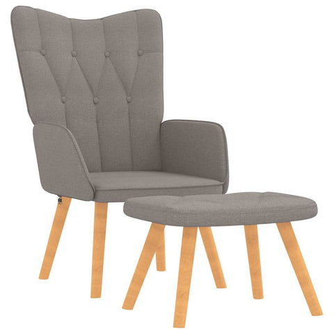 vidaXL Relaxsessel mit Hocker Taupe Stoff