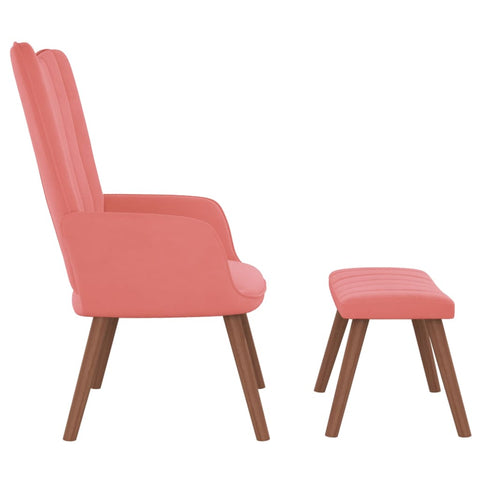 vidaXL Relaxsessel mit Hocker Rosa Samt