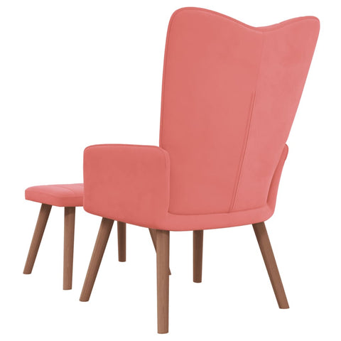 vidaXL Relaxsessel mit Hocker Rosa Samt