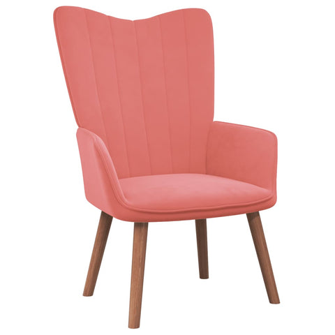 vidaXL Relaxsessel mit Hocker Rosa Samt