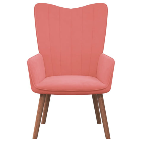 vidaXL Relaxsessel mit Hocker Rosa Samt