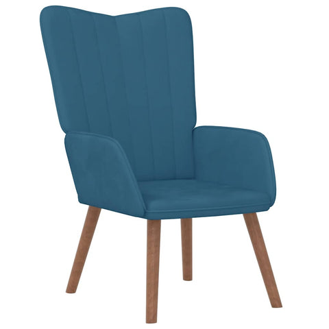 vidaXL Relaxsessel mit Hocker Blau Samt