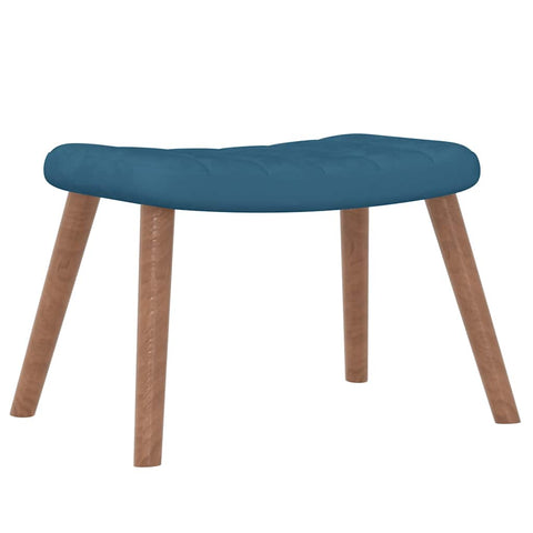 vidaXL Relaxsessel mit Hocker Blau Samt