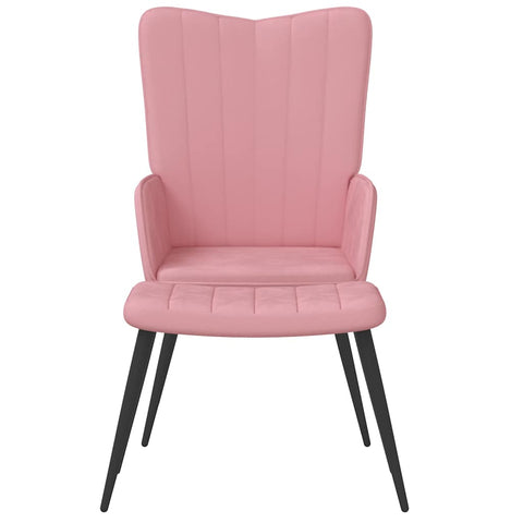 vidaXL Relaxsessel mit Hocker Rosa Samt