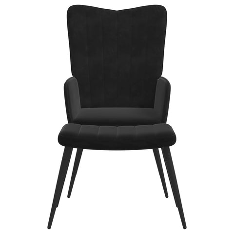 vidaXL Relaxsessel mit Hocker Schwarz Samt