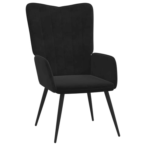 vidaXL Relaxsessel mit Hocker Schwarz Samt