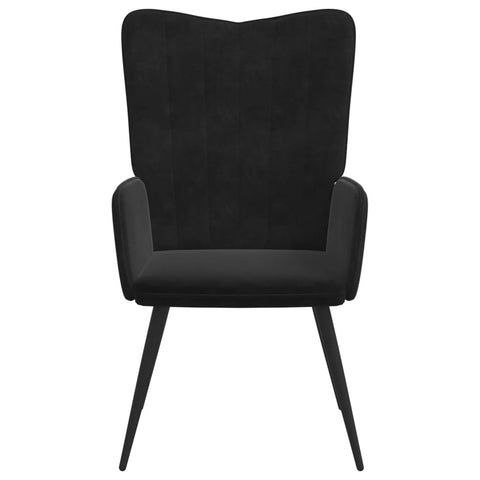 vidaXL Relaxsessel mit Hocker Schwarz Samt