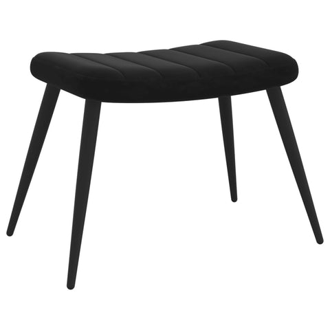 vidaXL Relaxsessel mit Hocker Schwarz Samt