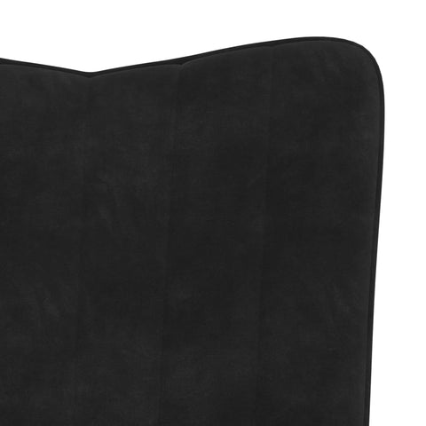 vidaXL Relaxsessel mit Hocker Schwarz Samt