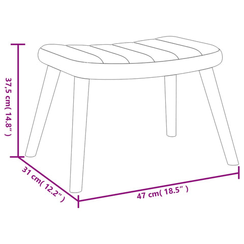 vidaXL Schaukelstuhl mit Hocker Samt Schwarz