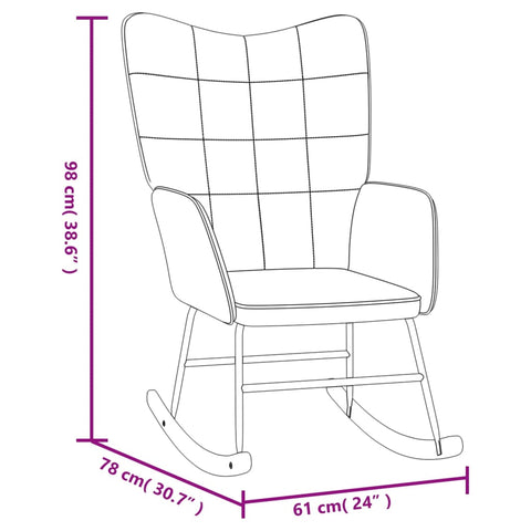 vidaXL Schaukelstuhl Schwarz Samt und PVC