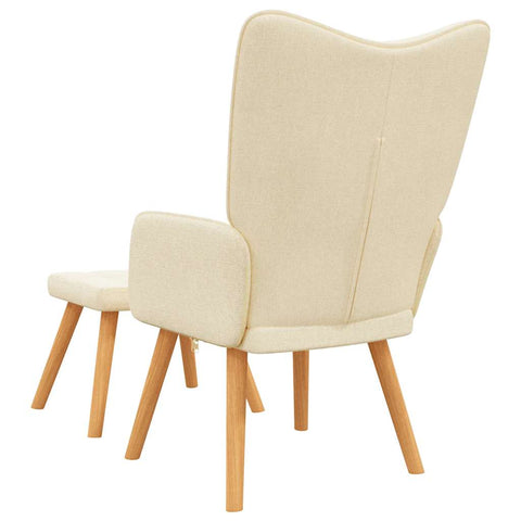 Relaxsessel mit Hocker Creme Stoff