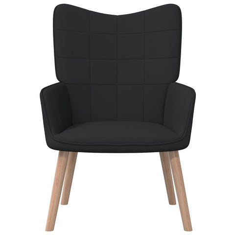 Relaxsessel mit Hocker Schwarz Stoff