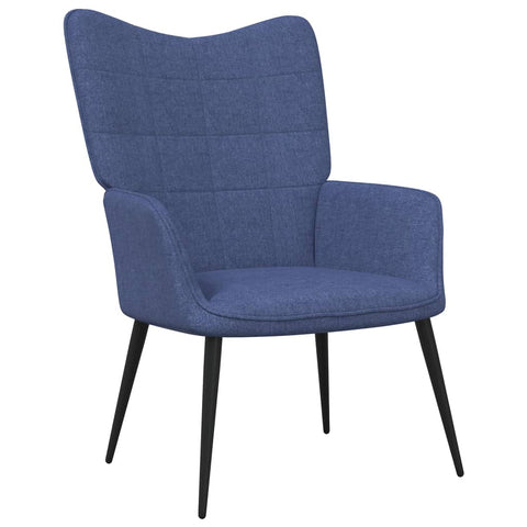 vidaXL Relaxsessel mit Hocker Blau Stoff