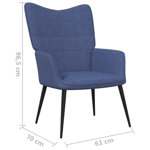 vidaXL Relaxsessel mit Hocker Blau Stoff