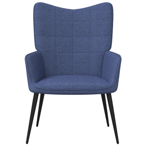 vidaXL Relaxsessel mit Hocker Blau Stoff