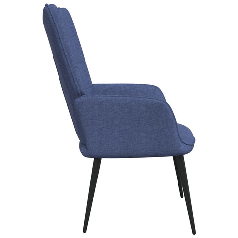 vidaXL Relaxsessel mit Hocker Blau Stoff