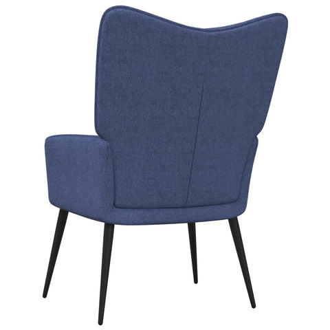 vidaXL Relaxsessel mit Hocker Blau Stoff