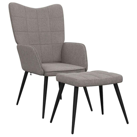 Relaxsessel mit Hocker Taupe Stoff