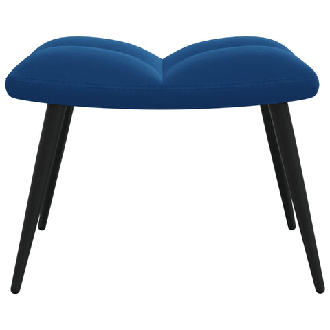 Relaxsessel mit Hocker Blau Samt