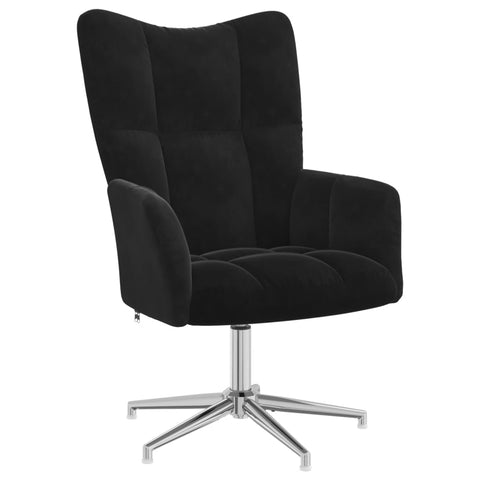 Relaxsessel mit Hocker Schwarz Samt