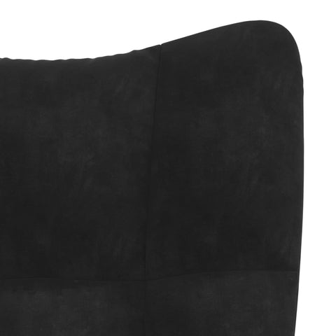 Relaxsessel mit Hocker Schwarz Samt