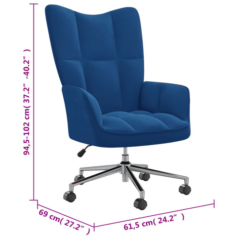 vidaXL Relaxsessel Blau Samt