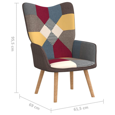 vidaXL Relaxsessel mit Hocker Patchwork Stoff