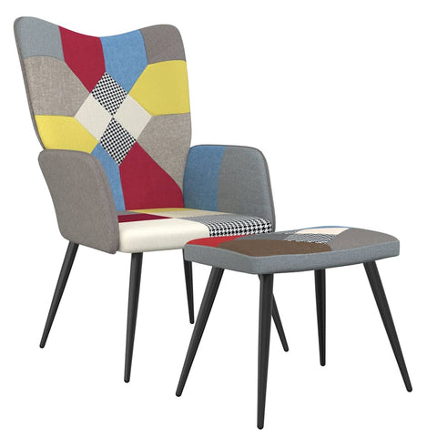 vidaXL Relaxsessel mit Hocker Patchwork Stoff