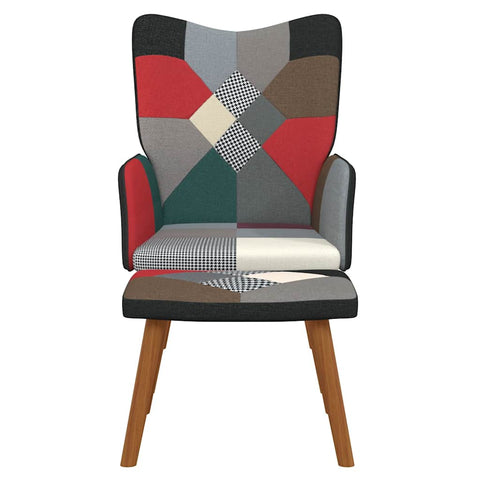 vidaXL Relaxsessel mit Hocker Patchwork Stoff